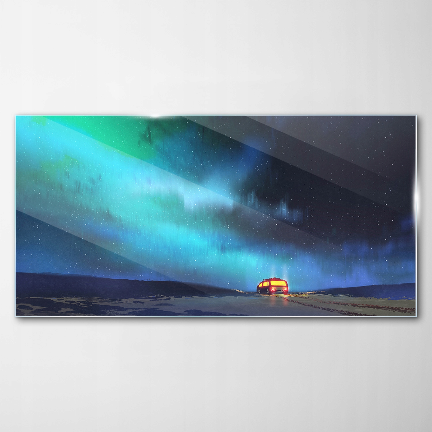 Tvrdený sklenený obraz Noc Van Auto 120x60