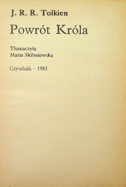 J. R. R. Tolkien - Powrót Króla