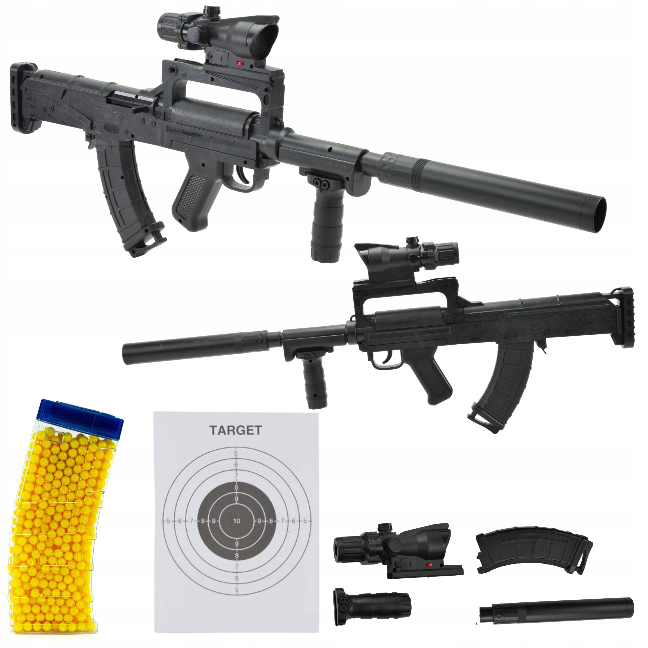 KARABIN ASG SPRĘŻYNOWY 6MM BB 74CM LASER TŁUMIK + GRATIS
