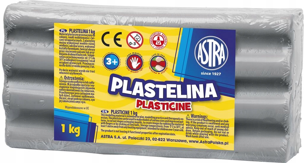 

Plastelina 1kg Astra szara popielata