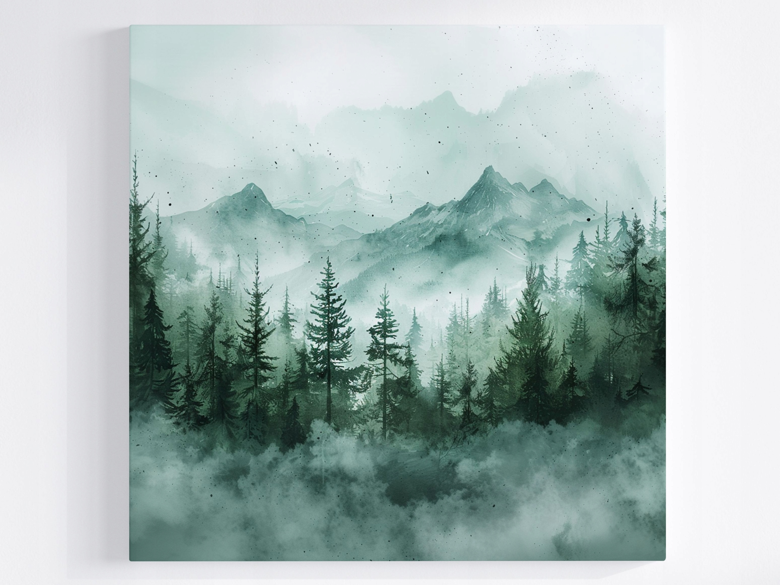Obraz Na Plátně Canvas Krajina Pohled Na Hory Les Stromy Mlha 80x80
