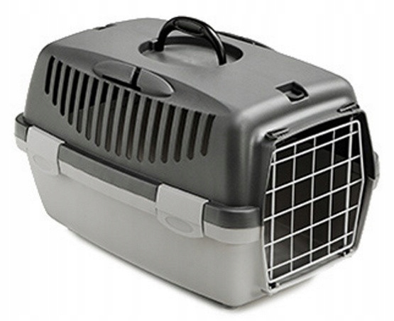 Levně Stefanplast Přepravka Přepravka 1 s kovovými dvířky, šedá [97111]