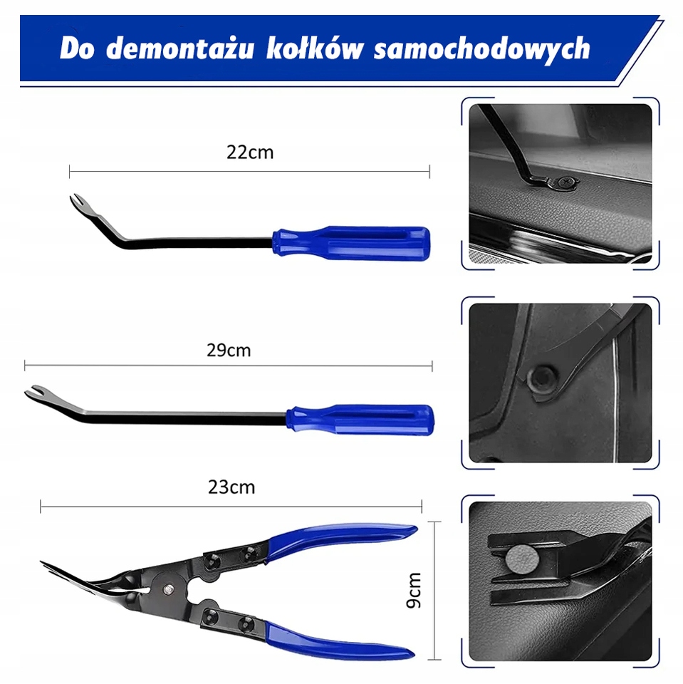 ŁOPATKI KLUCZE ŚCIĄGACZE DO DEMONTAŻU TAPICERKI SAMOCHODOWEJ I NIE TYLKO Marka Super PDR