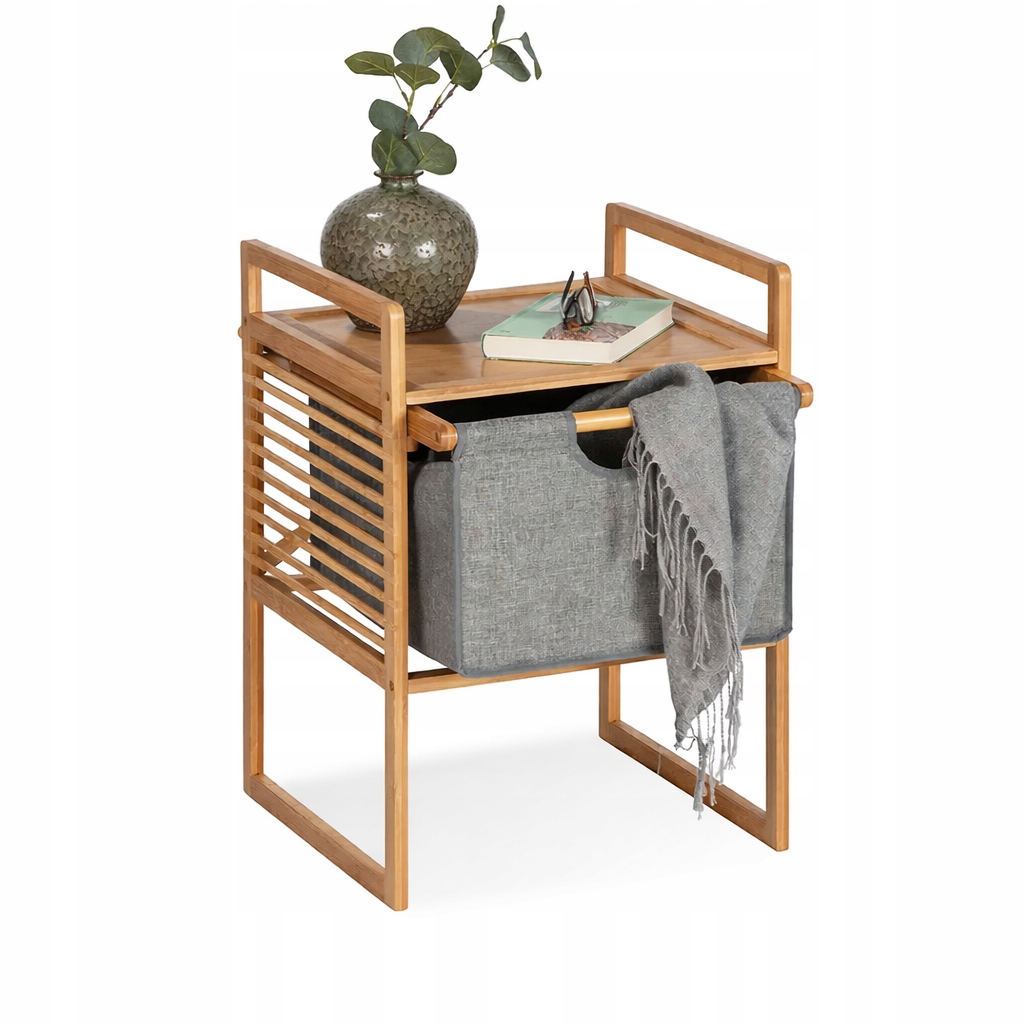 Noční stolek Bambusová skříňka s Šuplík Dřevěná