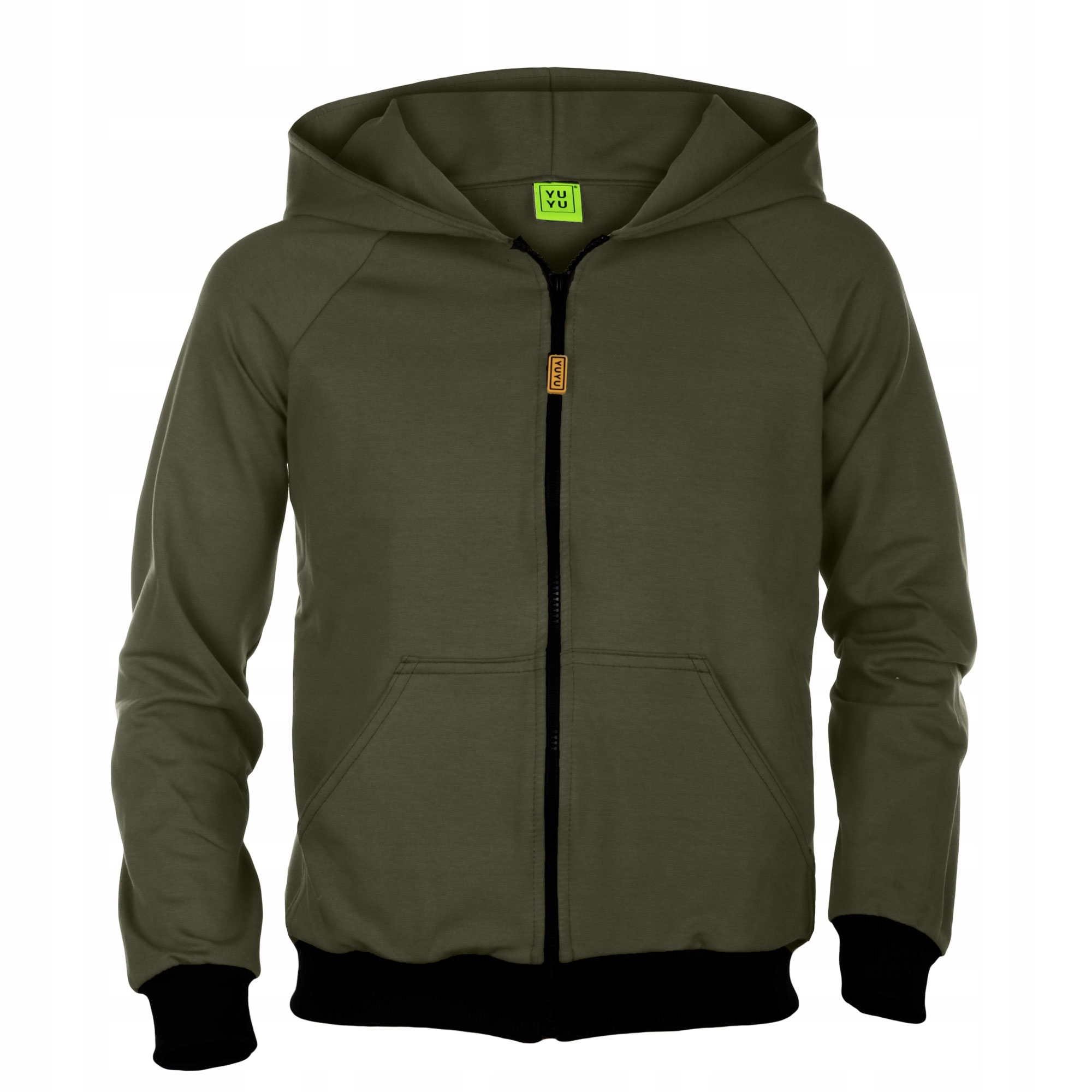 

Bluza Z Kapturem Khaki + Czarny + Zamek XL