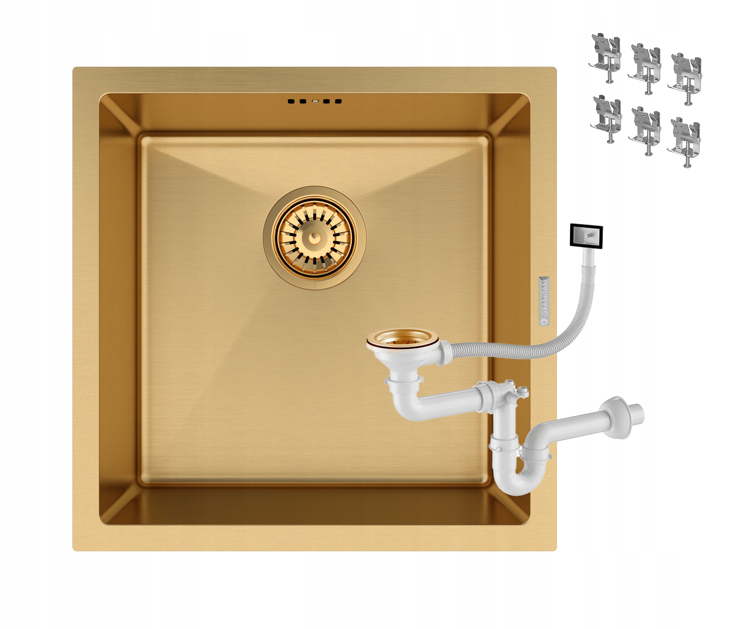 Zlatý Oceľový Podkomorový Závesný Drez Do Kuchyne Typu BARI44