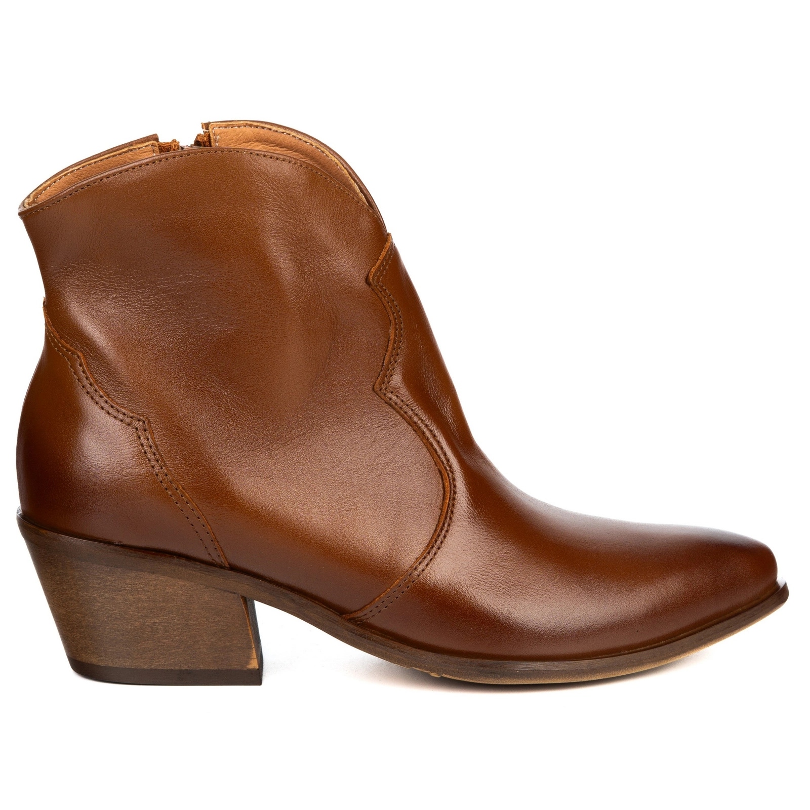 Dámské kožené nad kotník dámské kotníkové boty Olivier Monroe hnědé barvy 39