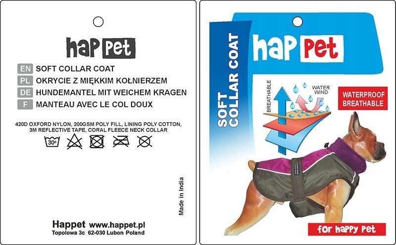 Levně Bunda pro psa Happet 352B hnědá S-35 cm