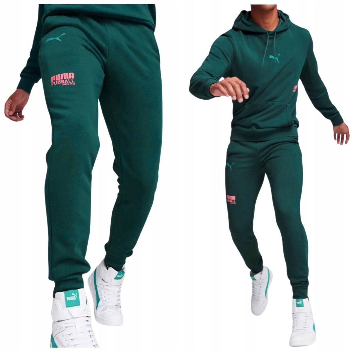 Puma sportovní tepláky pánské teplákové kalhoty zelené velikost XL