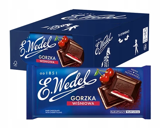 20 x Czekolada Gorzka wiśniowa 100 g E.Wedel