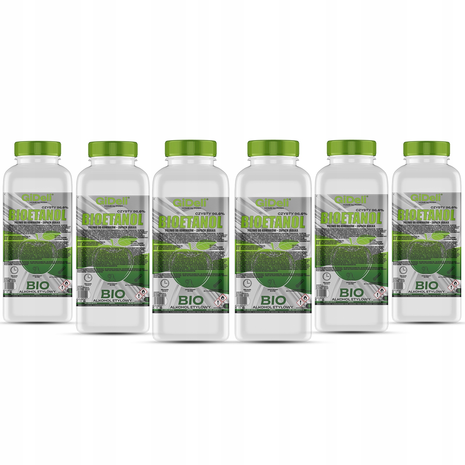 Bioetanol do krbu 6x1L s vůní zeleného jablka biopalivo