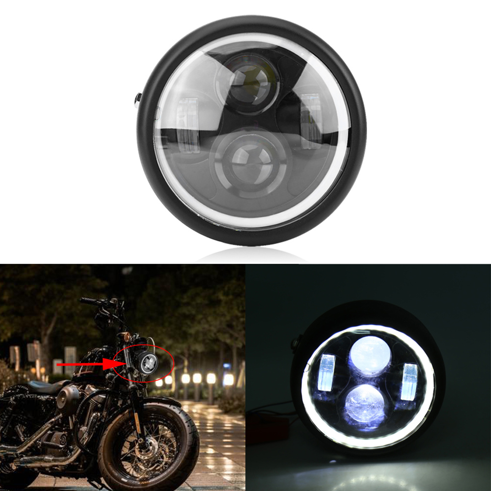 REFLEKTOR LAMPA LED PRZEDNIA HOMOLOGACJA MOTOCYK Producent inny