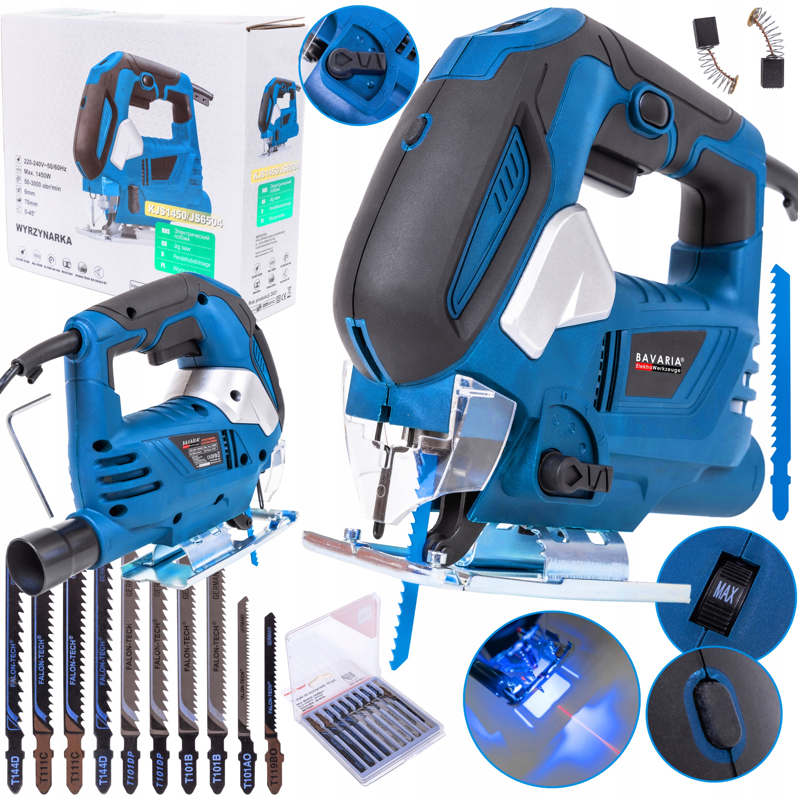 Elektrická Řezačka Sada Pilových Listů Led 1450W