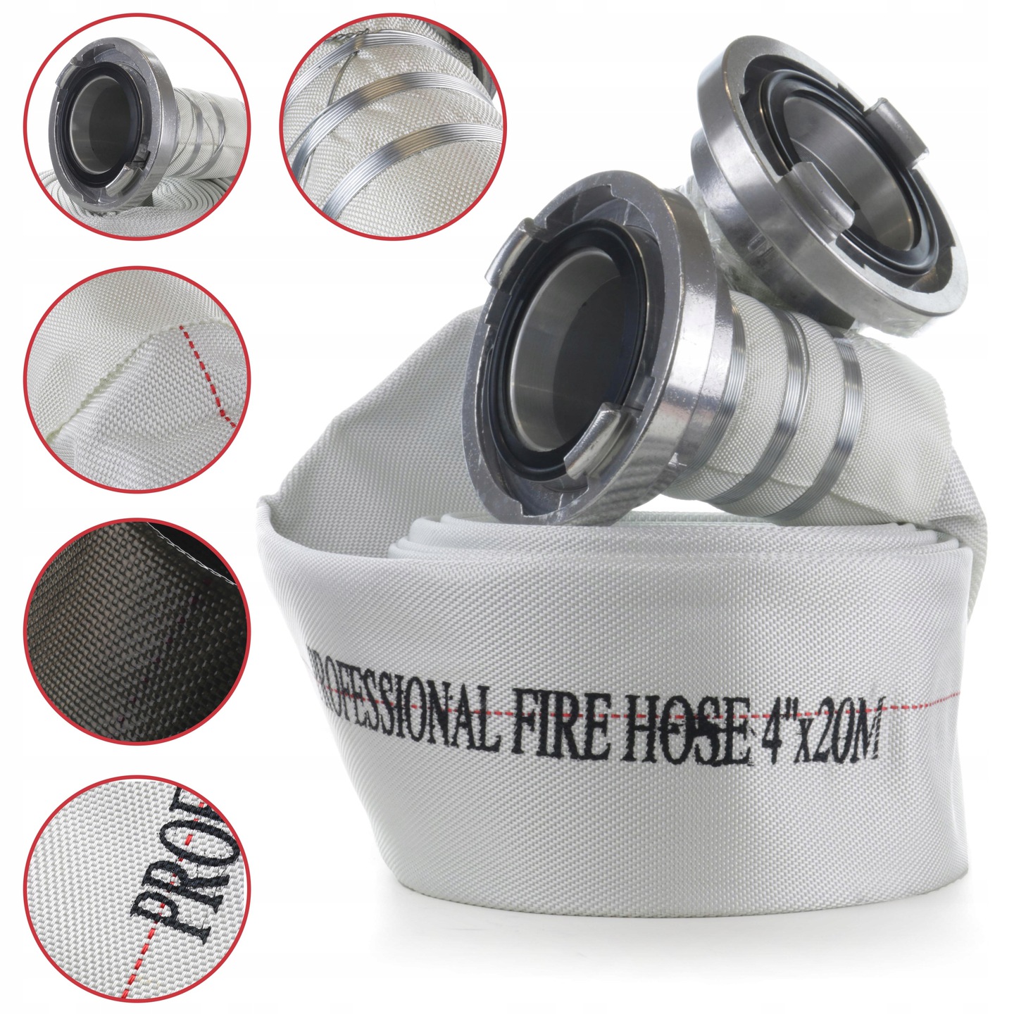 Wąż strażacki do nawadniania deszczowni pompy wody Storz 4 cale 100mm 20m W