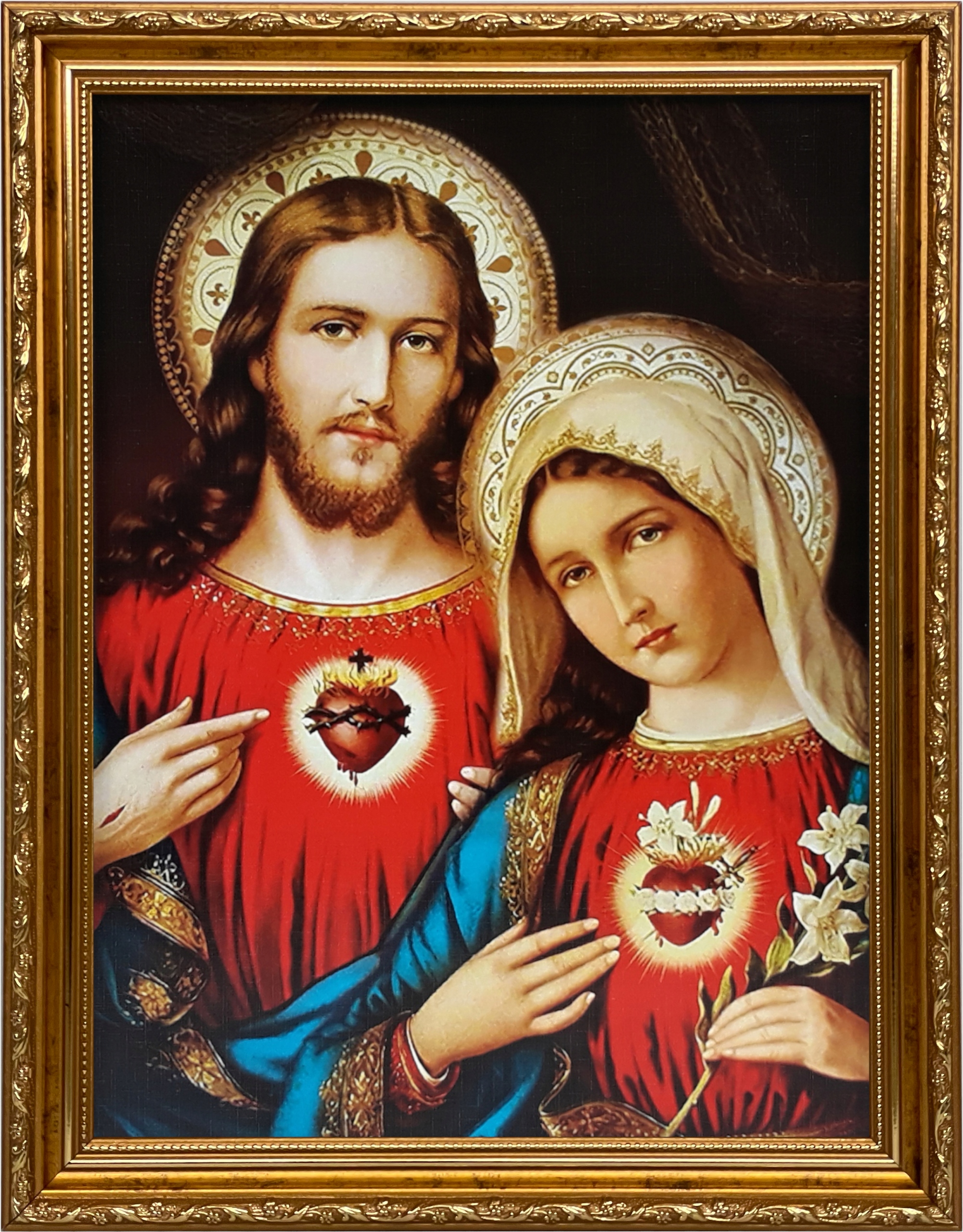 

Obraz 46x36 Serce Jezusa I Maryi Złota Rama
