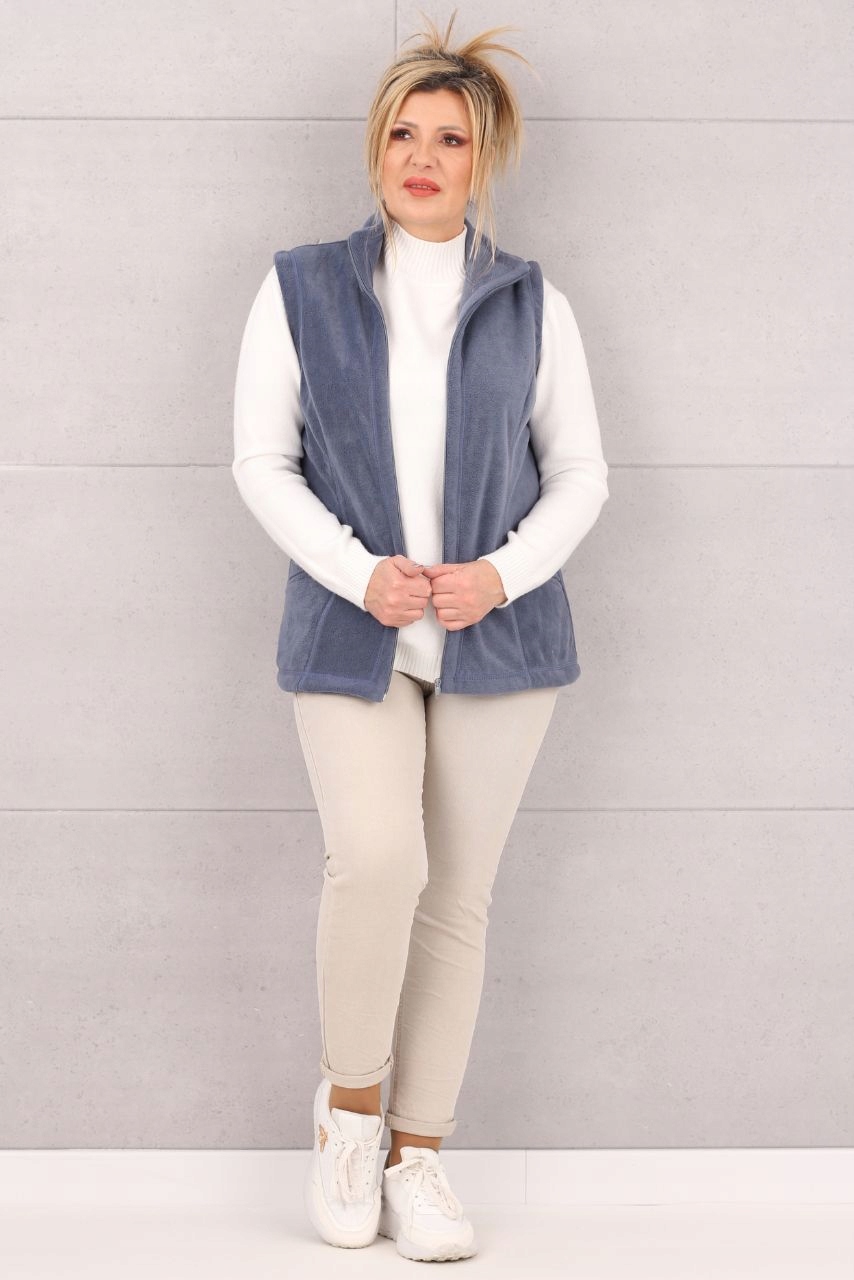 BEZREKAWNIK POLAROWY DAMSKI KAMIZELKA POLSKI PRODUCENT Z KIESZENIAMI Marka FEMIMODA