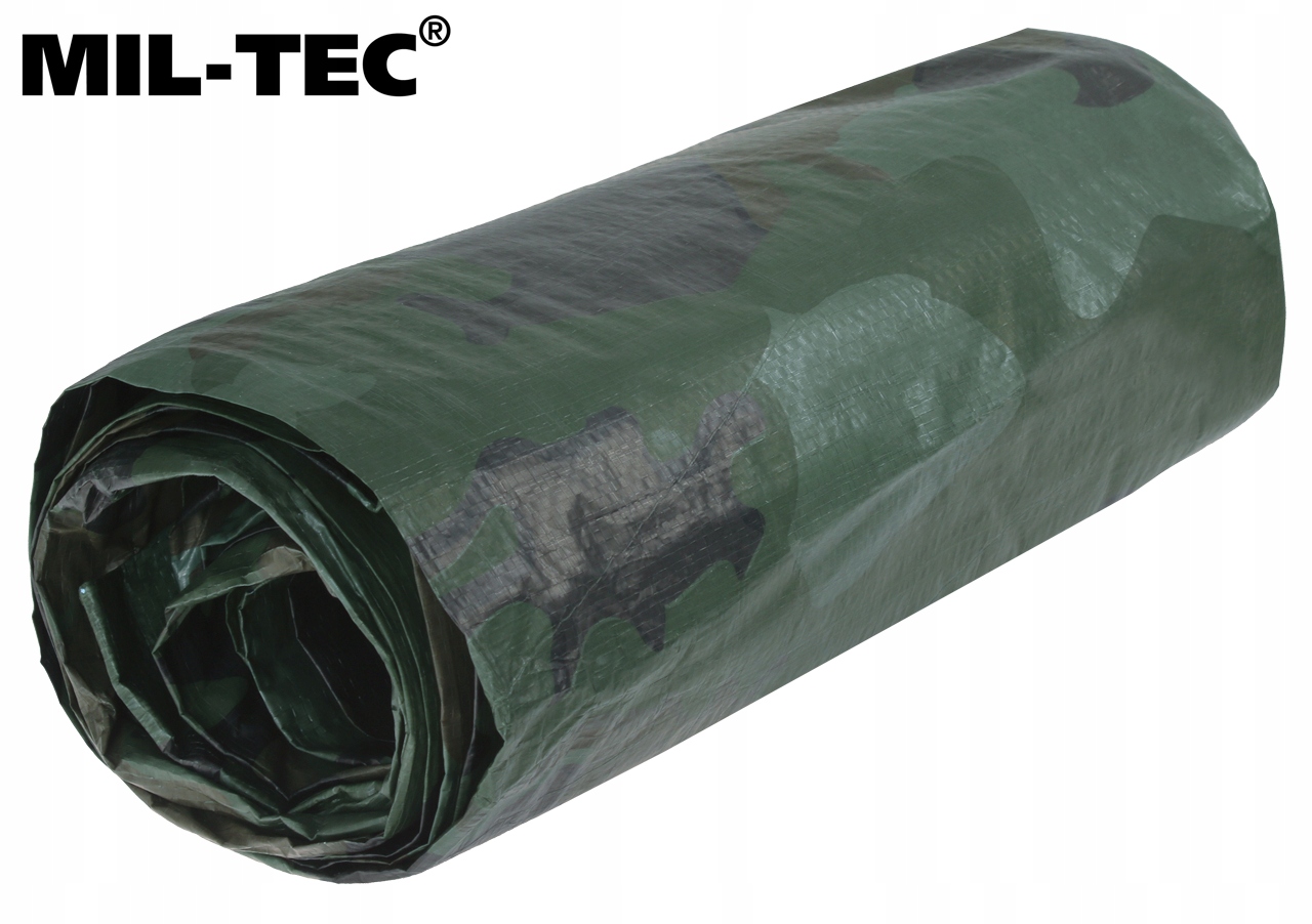 PŁACHTA PLANDEKA Tarp Survivalowa 3x2m biwakowa Mil-Tec Moro Camo Woodland Model MIL-TEC Płachta Survival Plandeka 3x2m