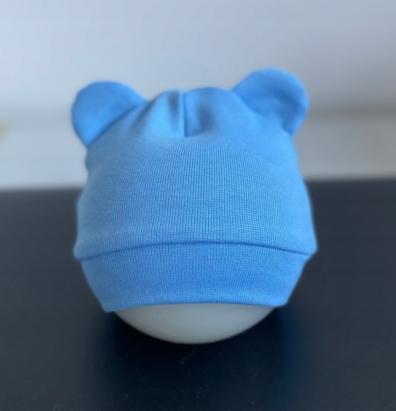 ХЛОПКОВЫЕ ШАПОЧКИ ДЛЯ НОВОРОЖДЕННЫХ цвета МИШКИ