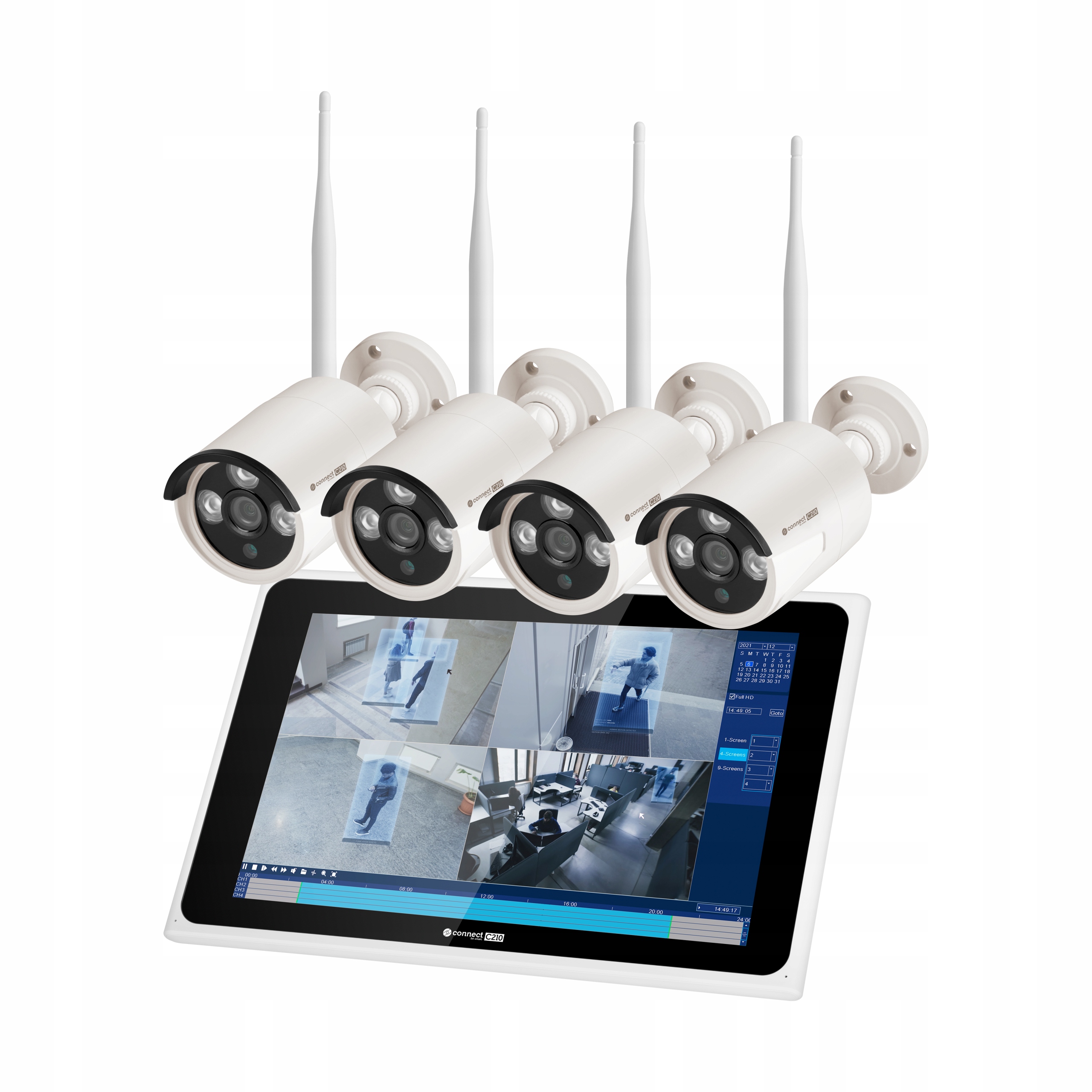 Sada na monitorovanie 4 kamier WiFi FullHD rekordér Tuya Kruger&Matz