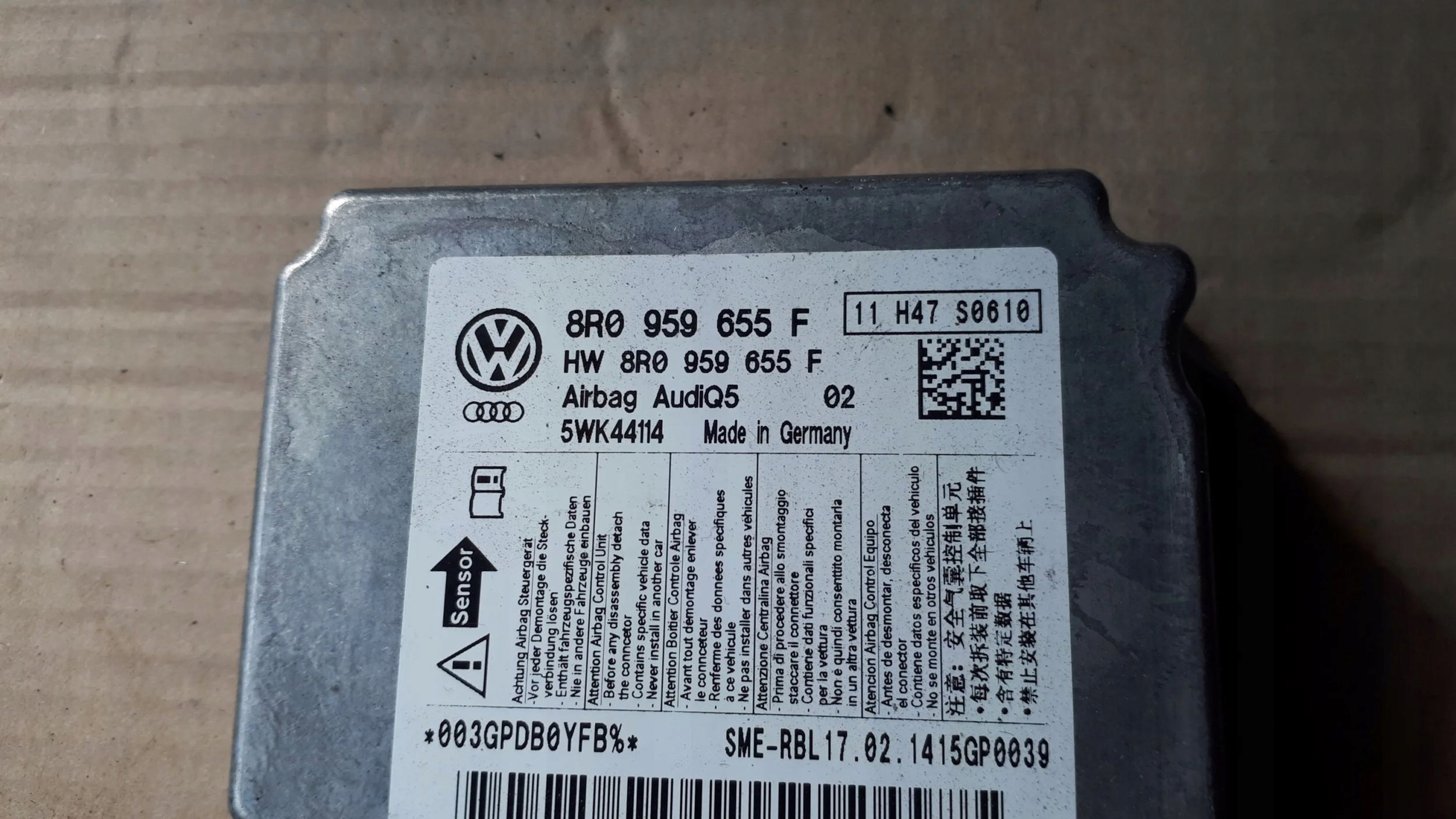 SQ5 8R Q5 modulo SENSOR airbag airbag 8R0959655F