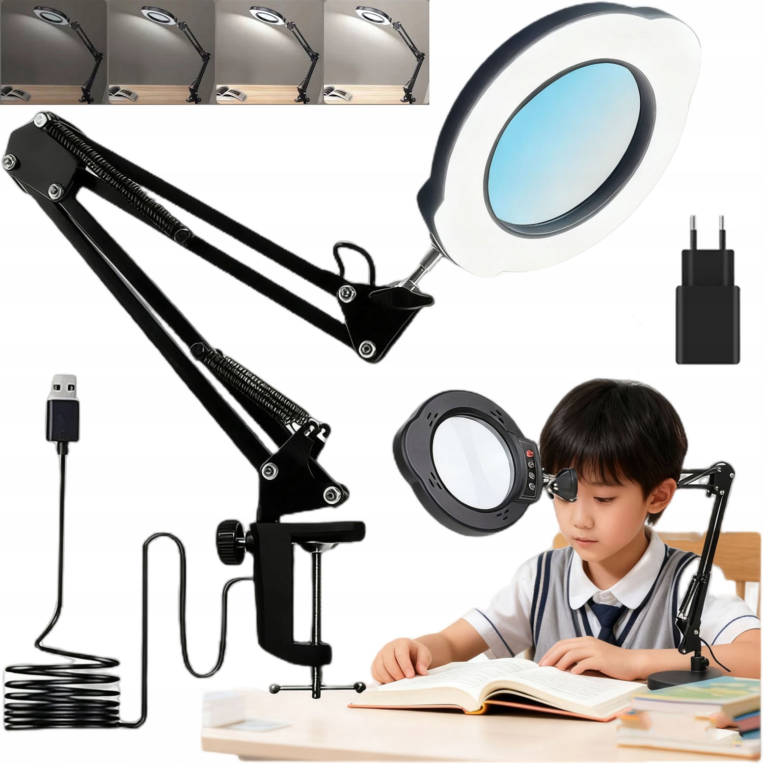 Stolní Lampa Led Lampa Stmívatelná 10X Zvětšovací Lupa