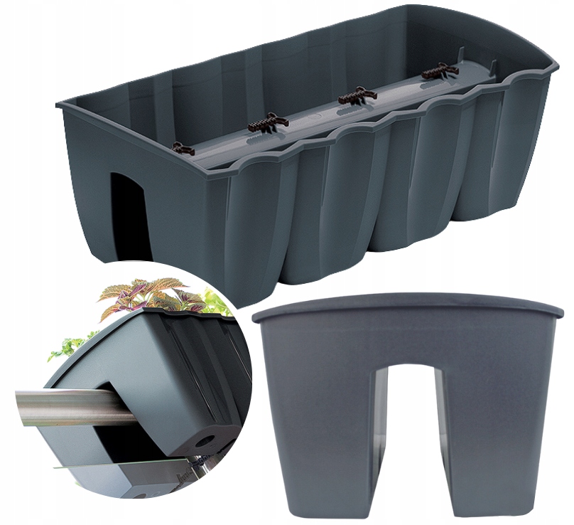 DONICZKA BALKONOWA NA BALUSTRADĘ SKRZYNKA BALKONOWA DCRO600 ANTRACYT 59 CM