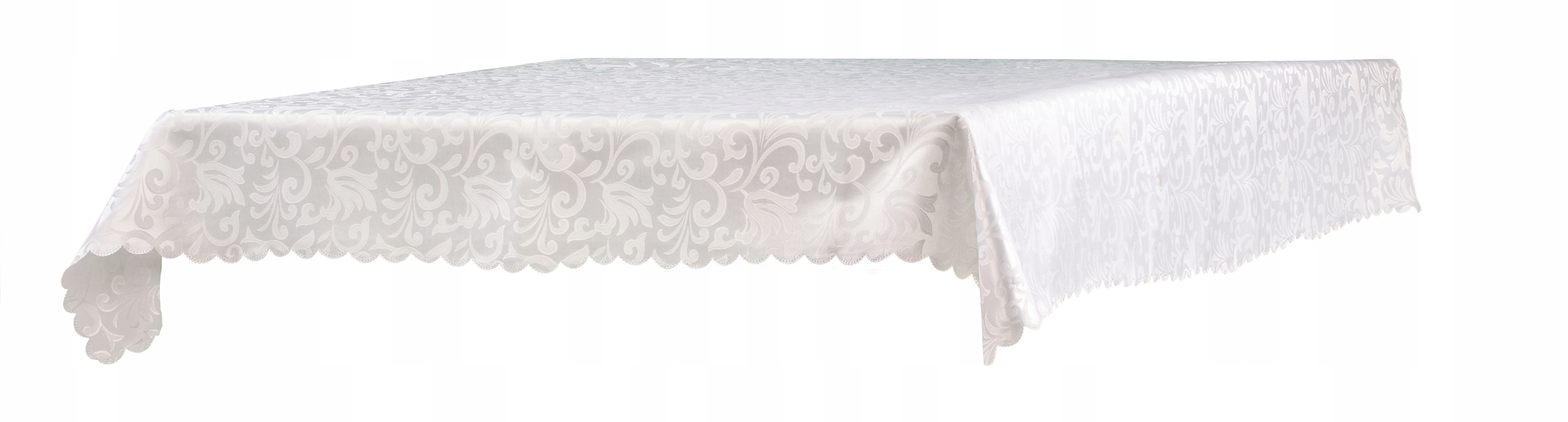 OBRUS 140x220 PLAMOODPORNY NA STÓŁ KWIATKI BIAŁY Typ obrus