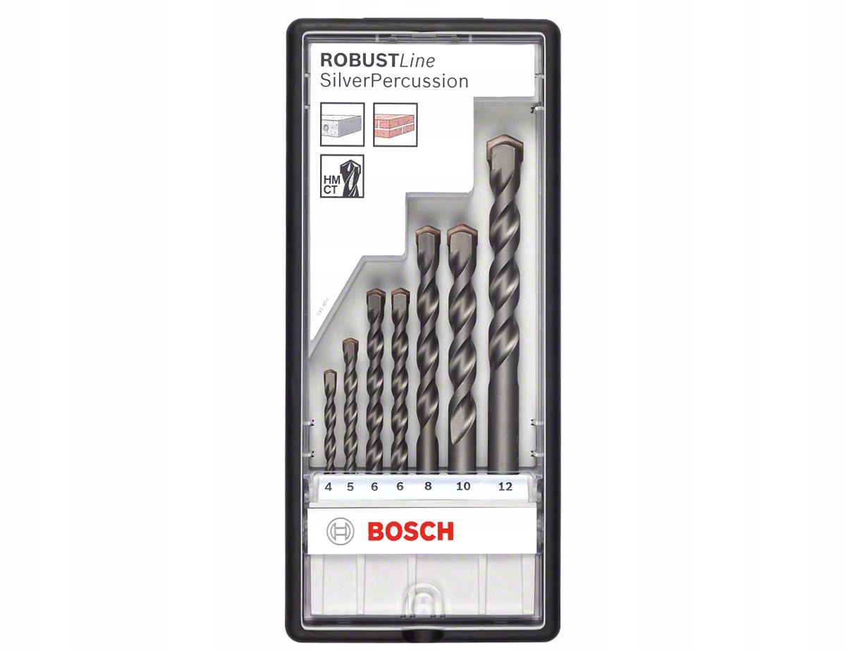 BOSCH - WIERTŁA DO BETONU i CEGŁY 7 sztuk ROBUST