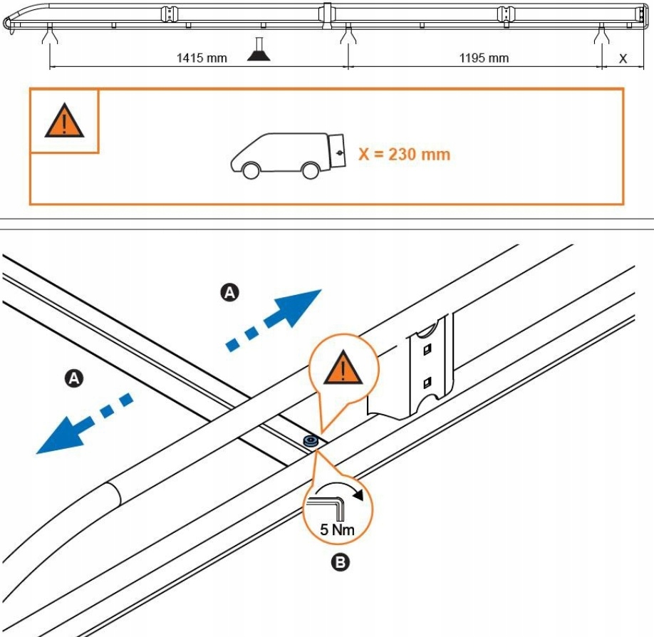 Platforma Cruz Evo Rack Citroen Jumper L2H1 06 14 Installation without rails