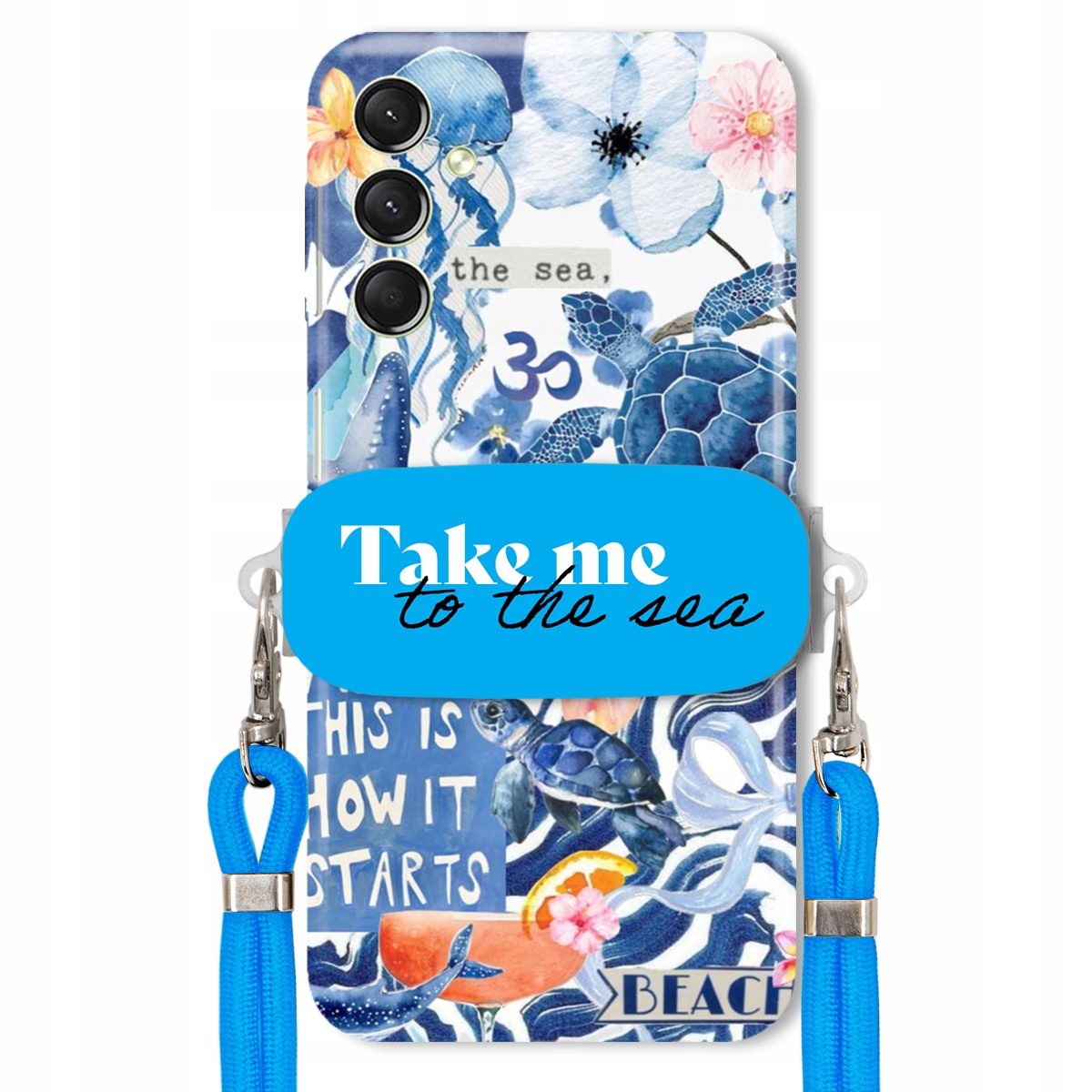 Puzdro pre Samsung A24 4G Premium Vodítko Modrá Držiak Take Me To The Sea