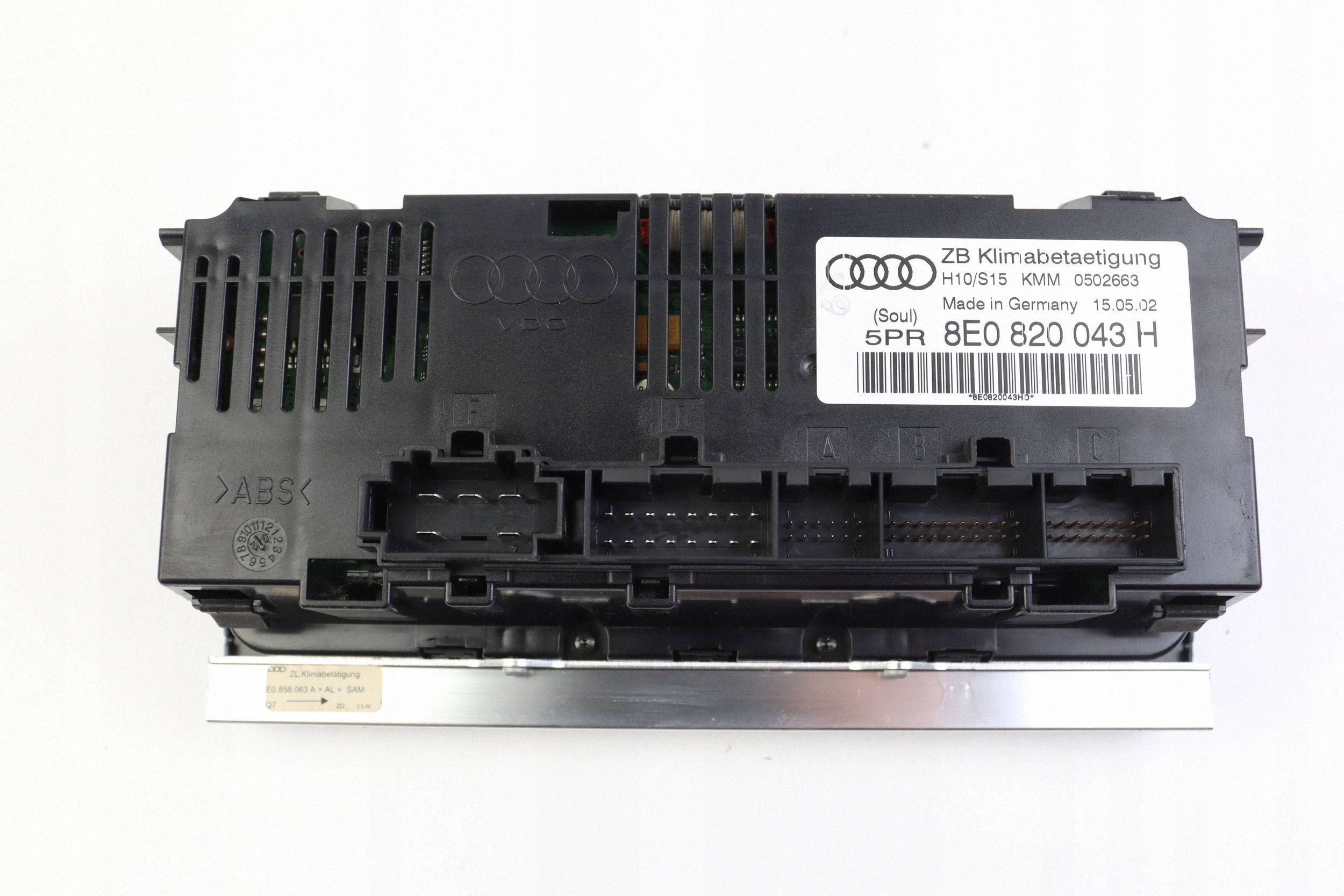AUDI A4 B6 B7 commande de climatisation alimentation d'air 8E0820043H EUROPA