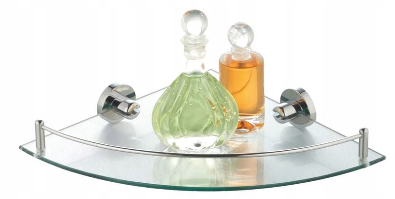 

Półka łazienkowa szklana narożna chromowana połysk