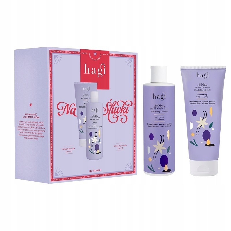 Hagi Na švestky sada tělový balzám 200 Ml gel na mytí těla 300 ml