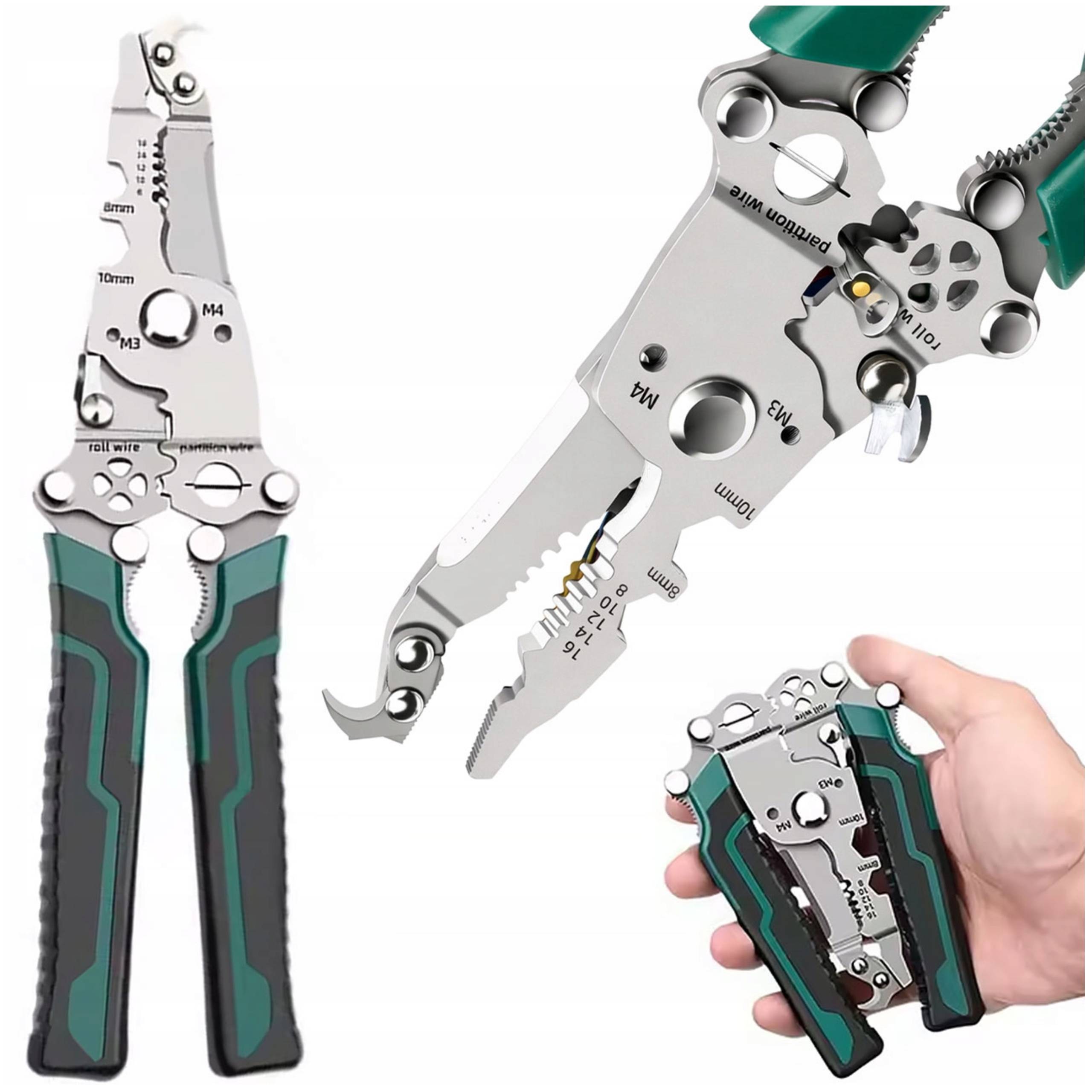 Wielofunkcyjny Ściągacz Izolacji Nożyce Multitool Uniwersalne 18w1 Składane