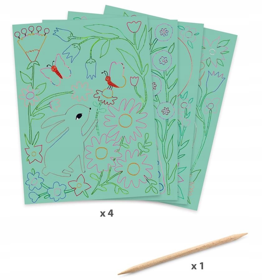 Spotkania zwierzątek wydrapywanka Djeco 6+ Płeć chłopcy dziewczynki