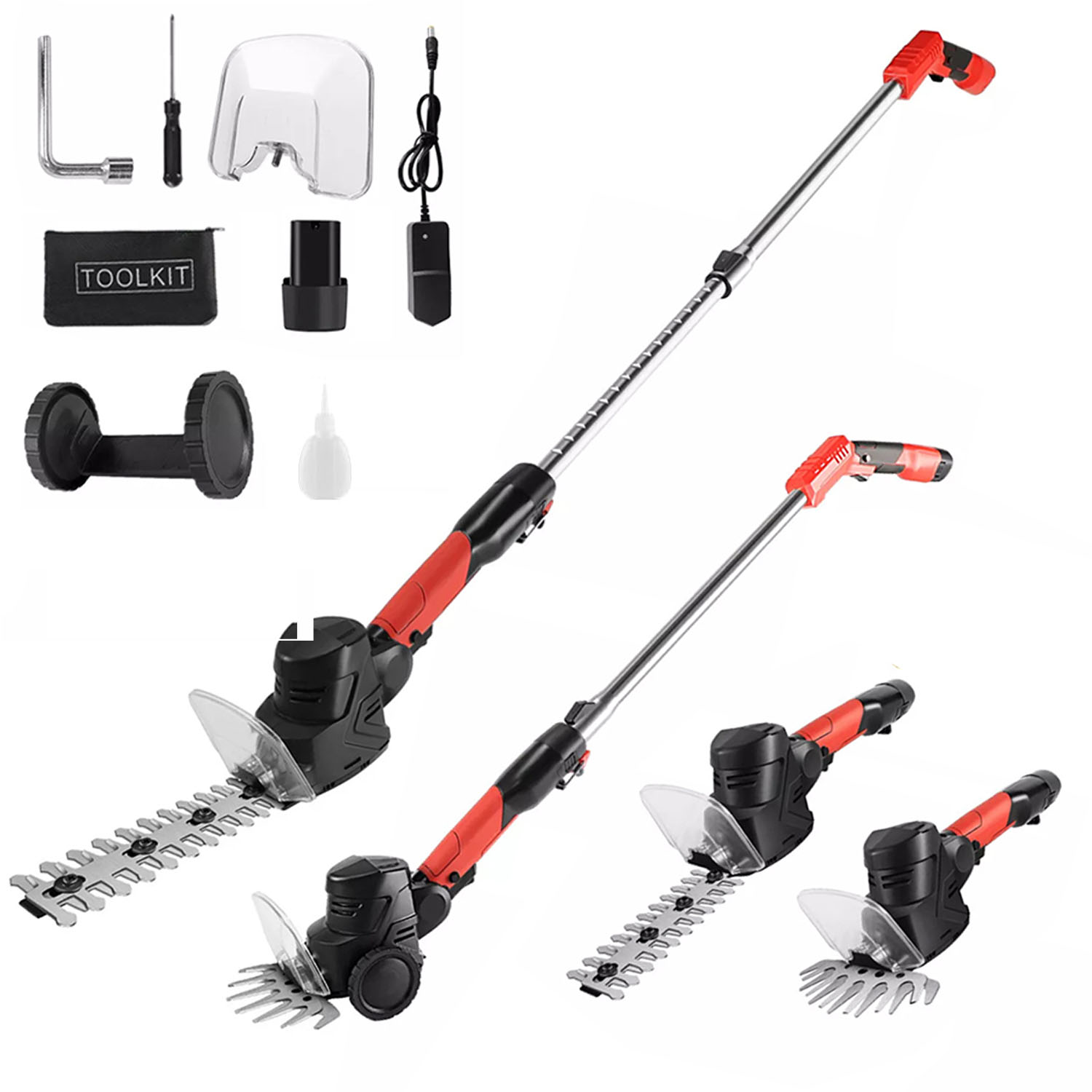 Nůžky Na Živý Plot A Trávy Aku 12V 2Ah 10mm Zahradní nůžky Akumulátorové 4V1