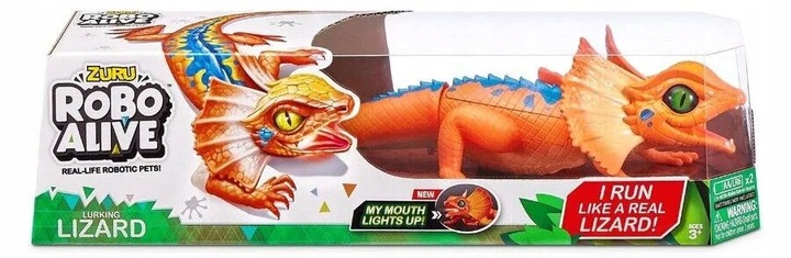 BIEGAJĄCA JASZCZURKA ROBO ALIVE ZURU INTERAKTYWNA BIEGA ŚWIECI 6950