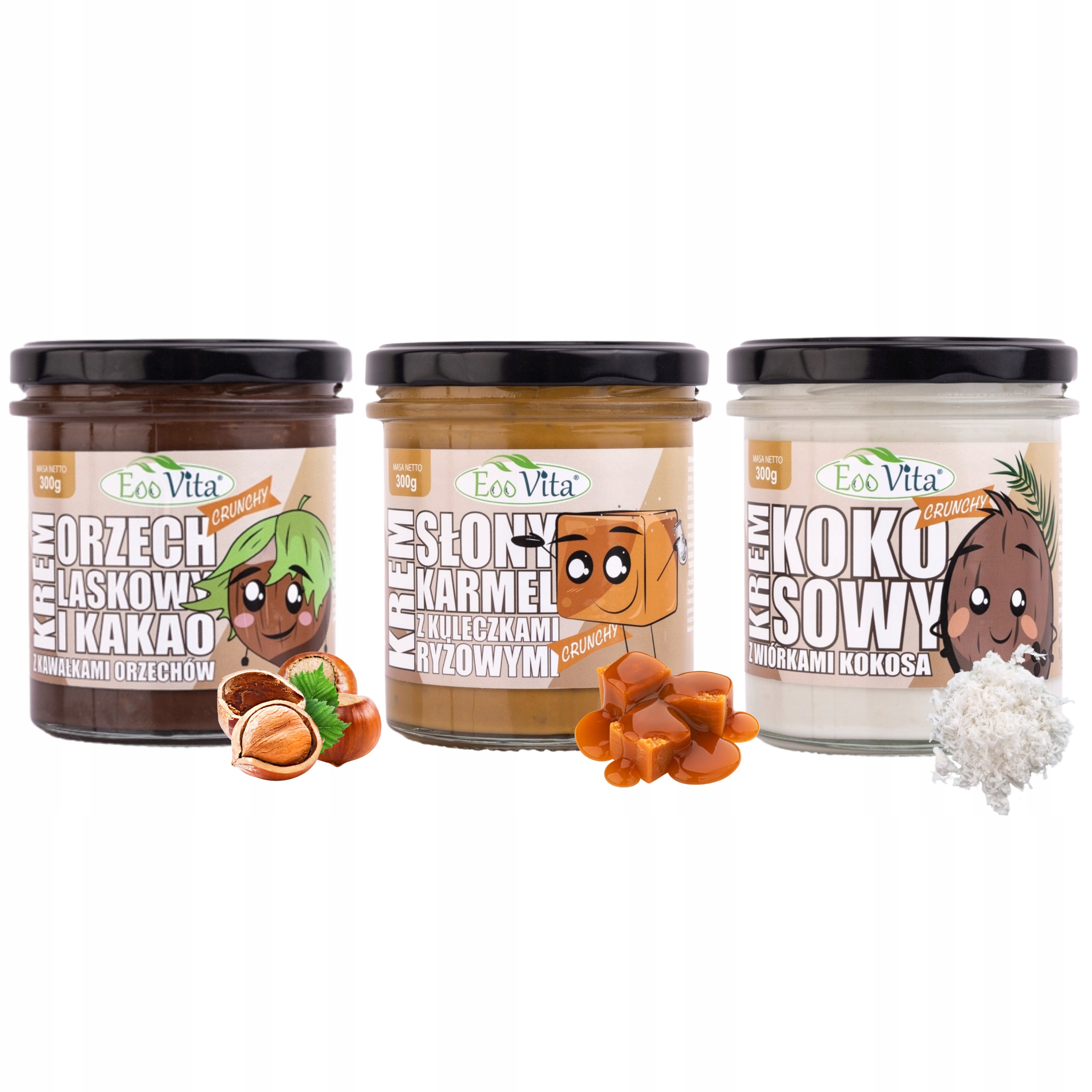 Zestaw Prezentowy Box Upominek Krem Orzech Laskowy Słony Karmel Kokosowy