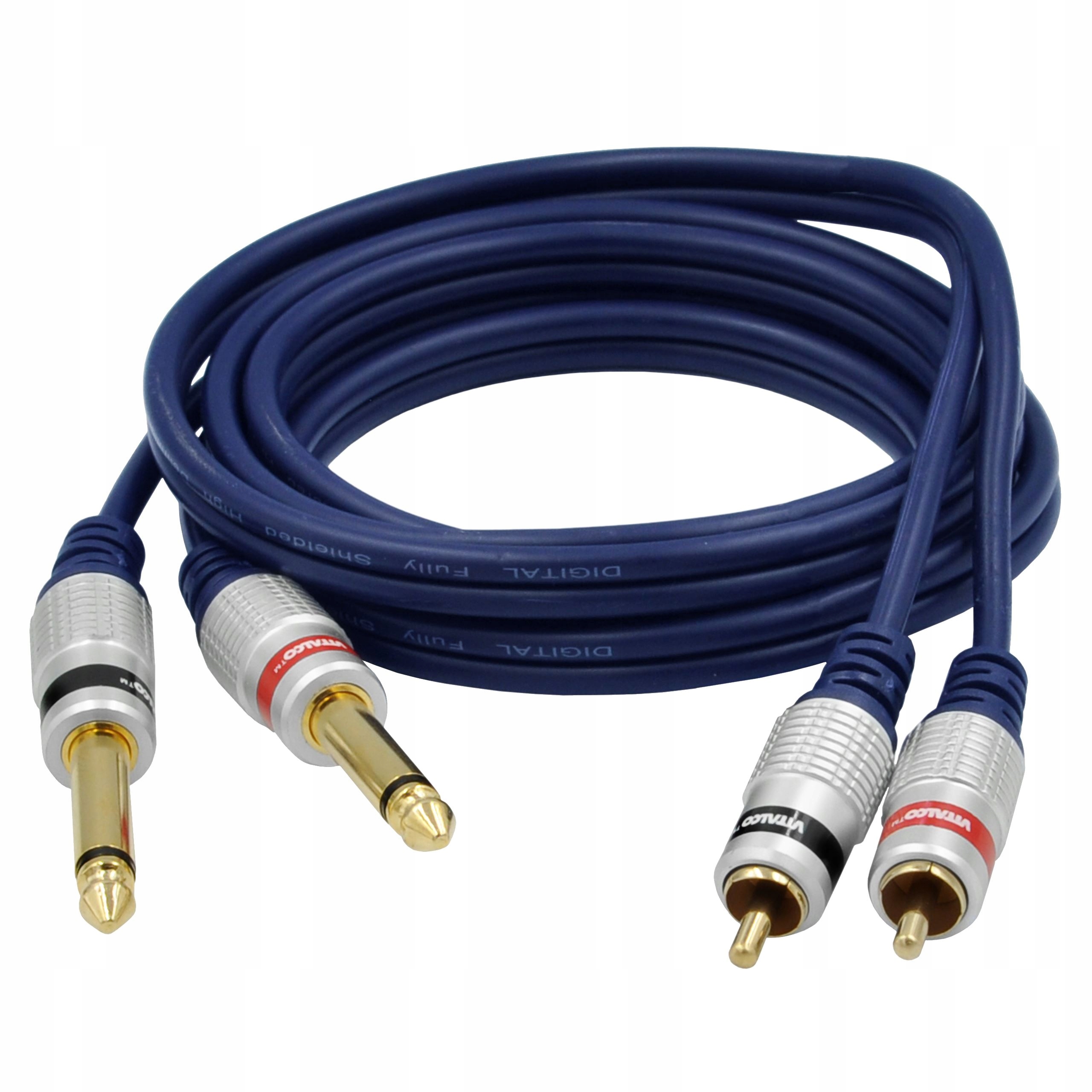 

Kabel 2 Rca 2x Jack 6.3mm Mono Vitalco MK50 5m