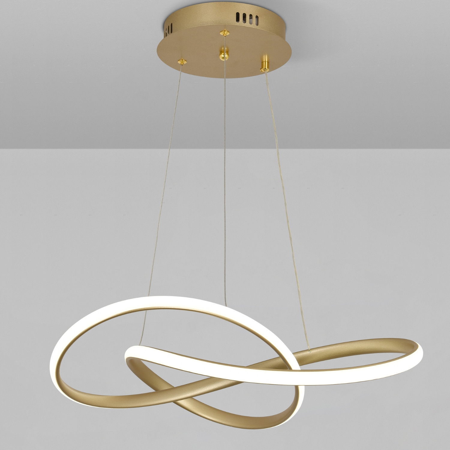 Regulovateľná závesná lampa Stropné Svietidlo 3500/4000/6500K 50 cm zlatá s Led lankami