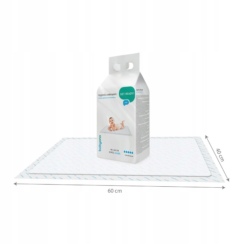 Podkłady do przewijania 40x60cm 20szt. BABYONO EAN (GTIN) 3415410100528