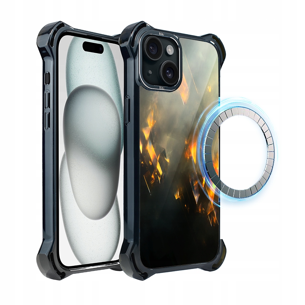 Pouzdro Ibizu DropGuard Ultra pro iPhone 15 s MagSafe, zlaté jiskry