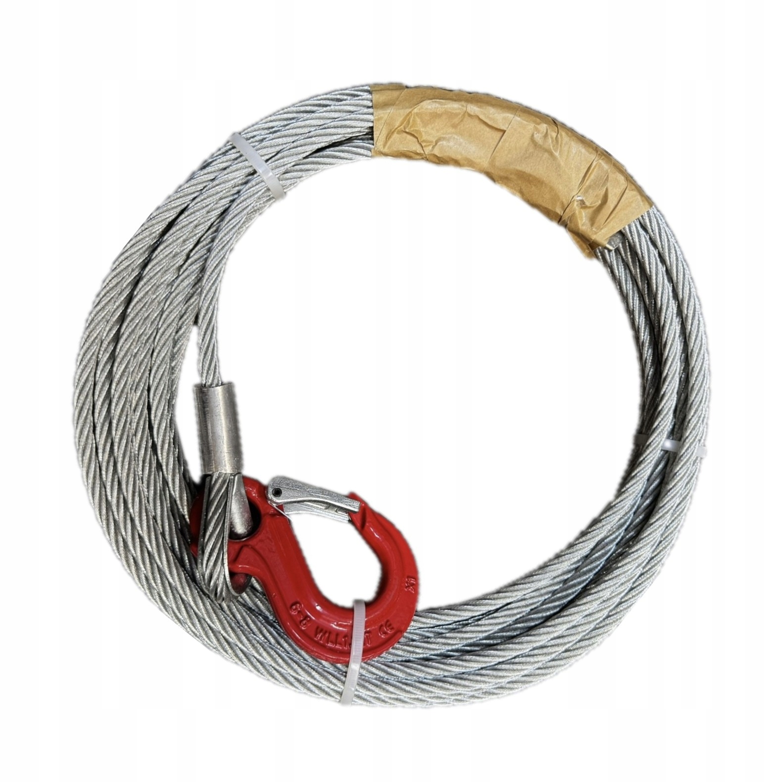 Ocelové lano 7 mm 10 m s hákem – pro navijáky pro odtahové vozy, nosnost 3,55 t