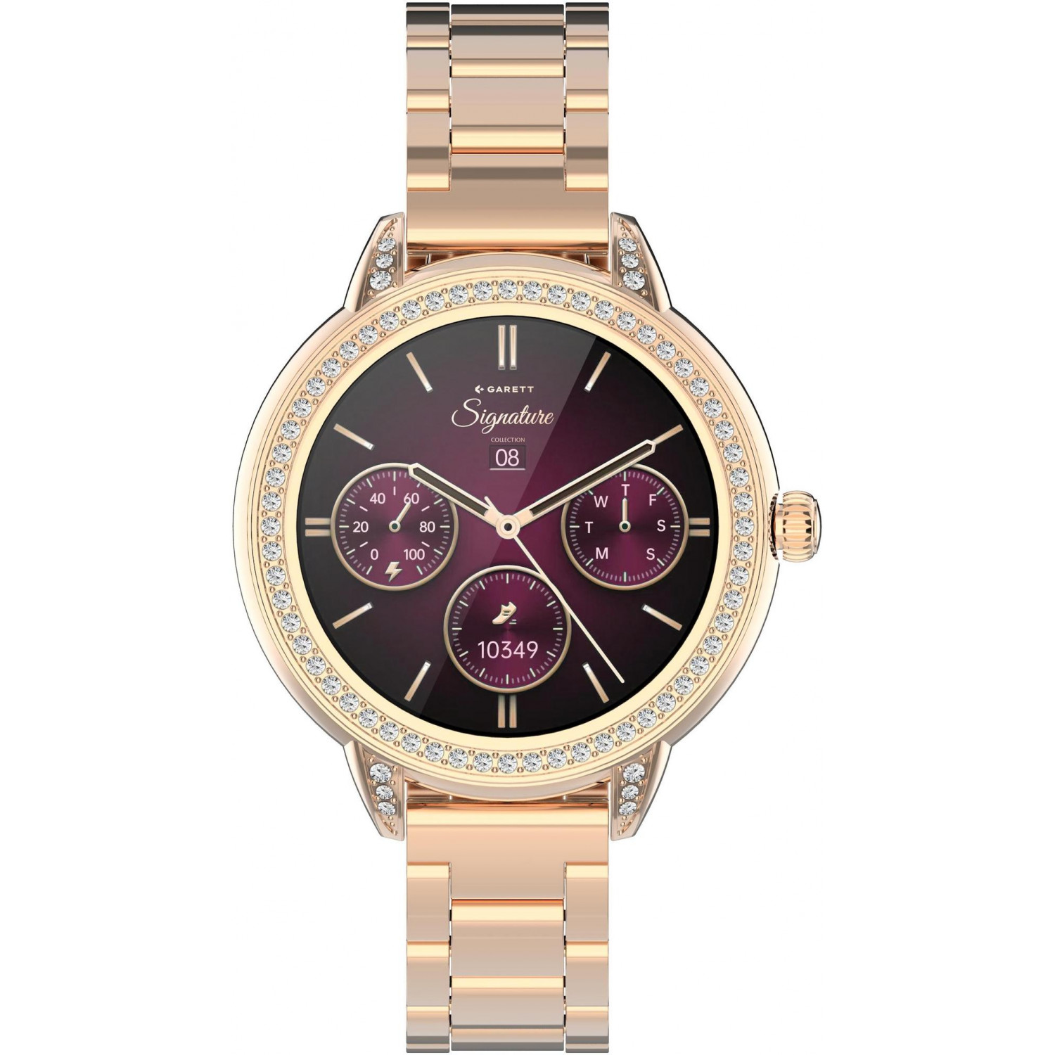 Chytré Hodinky Dámské Garett 5904238485101 růžové zlato náramek