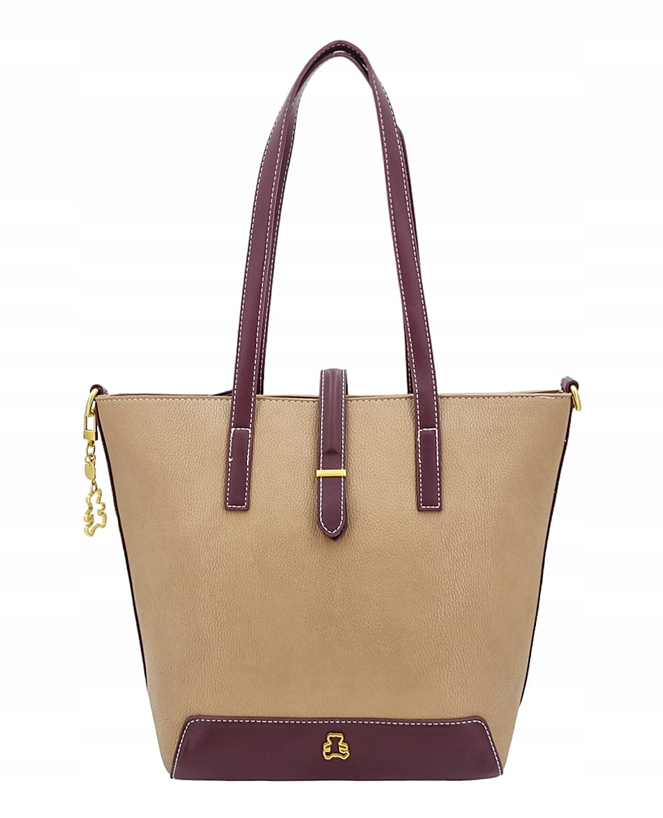 Béžovo-vínový dámský shopper Lulu Castagnette