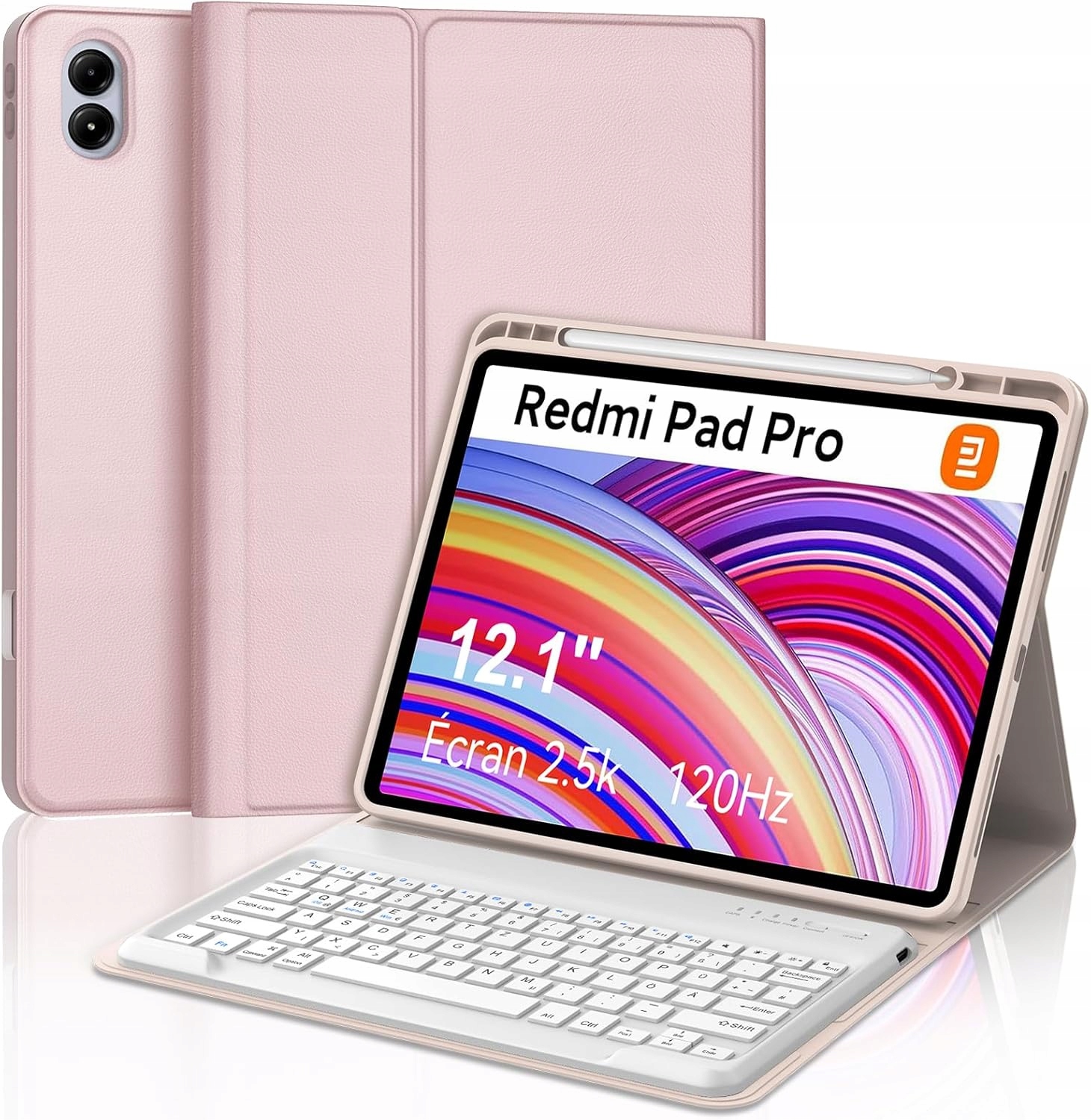 Fogari Etui Z Klawiaturą Xiaomi Redmi Pad Pro 12.1 Poco Pad Różowe