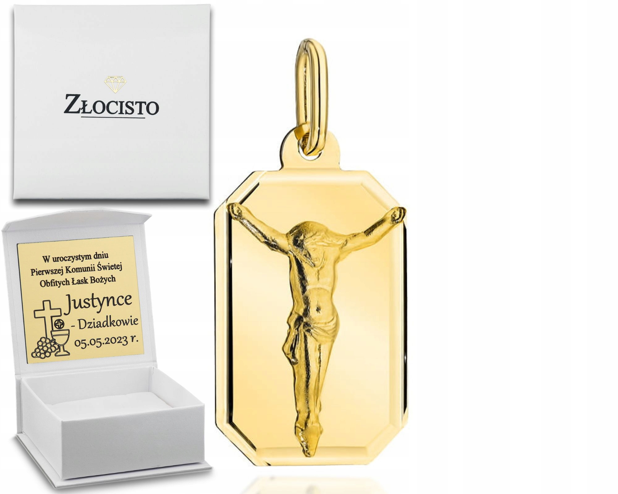 Zlatý Medailonek S Ukřižovaným Ježíšem 585