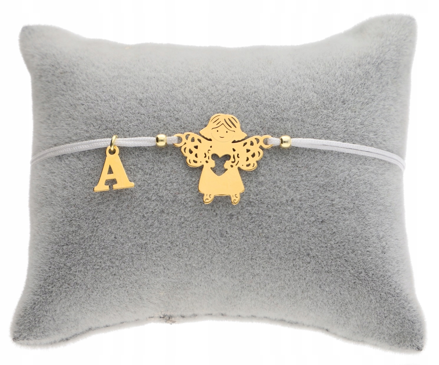 Zlatý provázkový náramek Anděl anděl libovolné Písmenko Stříbro 925