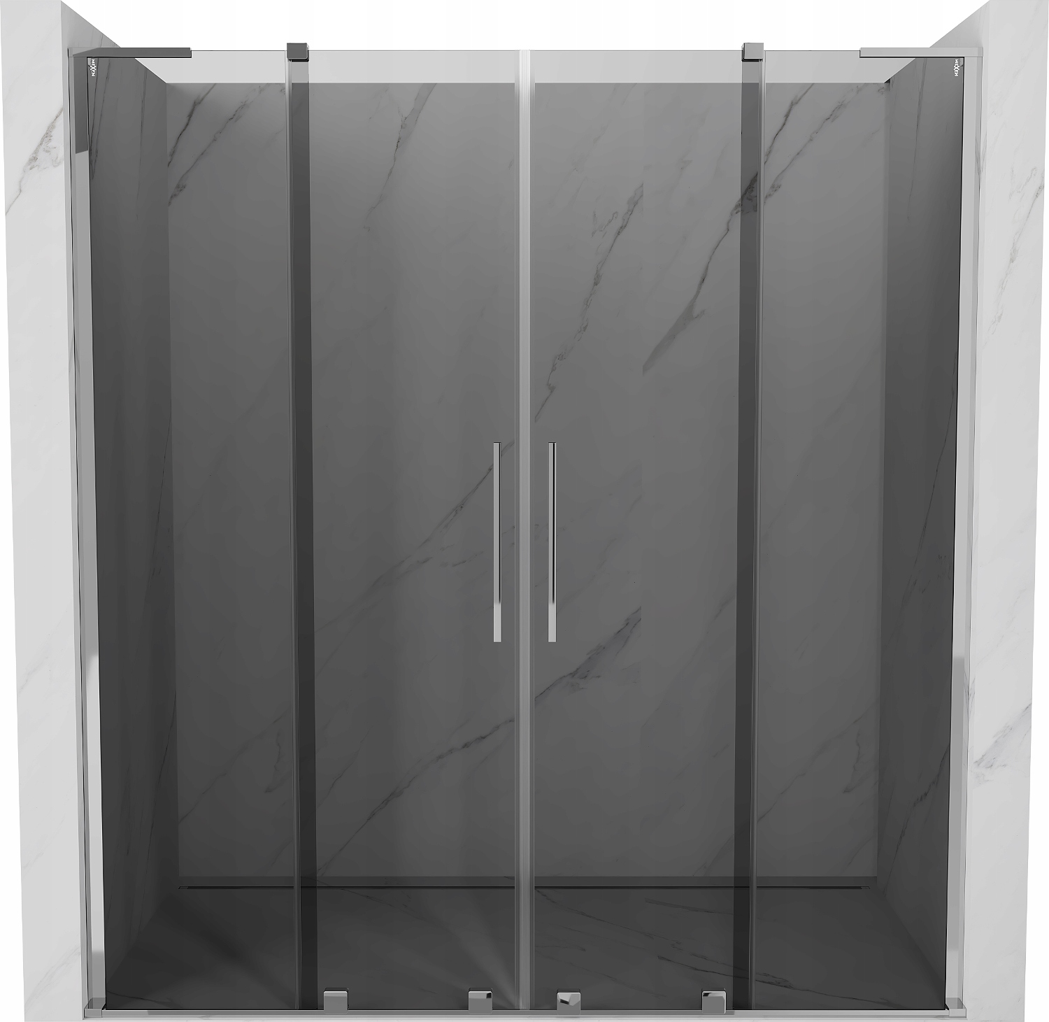 Mexen Velar L Duo posuvné sprchové dveře, 180 cm, grafit/chrom
