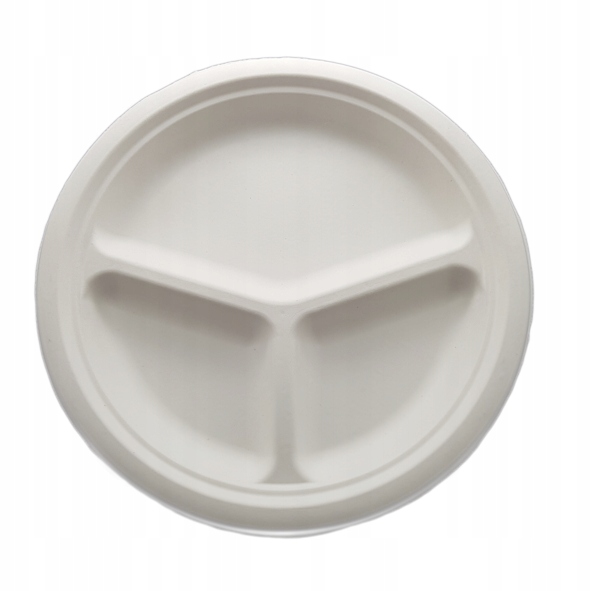 

Talerze 3-dzielne z trzciny cukrowej 23 cm 50 szt